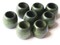 8 17mm Wooden Barrel Beads Large Hole Green Vintage Wood Beads bO2